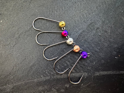 6er-Jig-Haken mit Tungsten - Mix