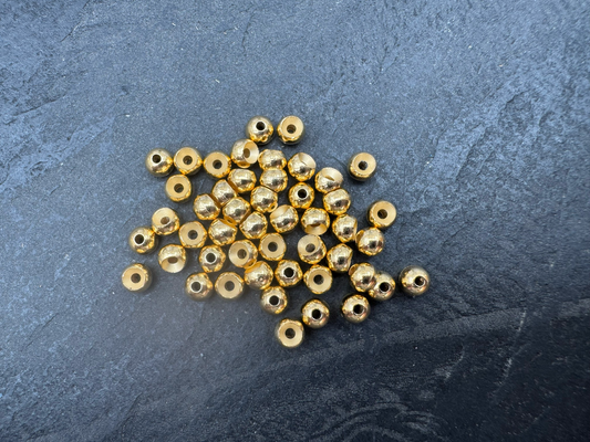 Tungsten Perlen - Gold - gelocht - 4mm