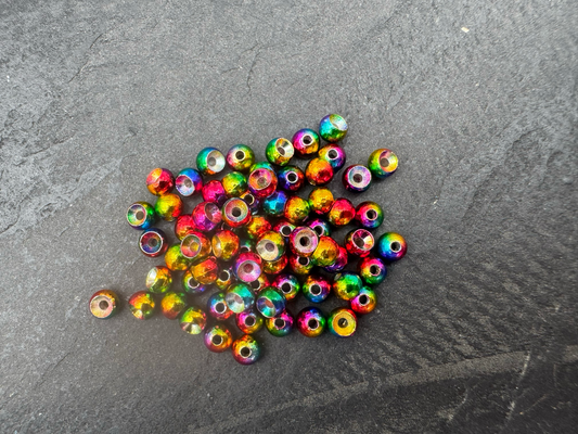 Tungsten Perlen - Rainbow - gelocht - 4mm
