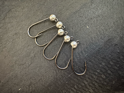 4er-Jig-Haken mit Tungsten - Silber