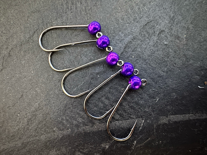 4er-Jig-Haken mit Tungsten - Purple