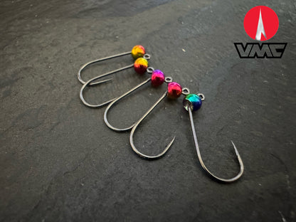 6er-Jig-Haken mit Tungsten - Rainbow