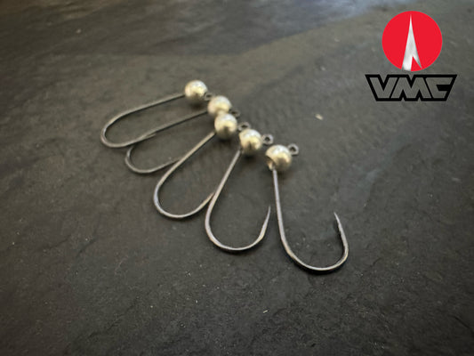 4er-Jig-Haken mit Tungsten - Silber