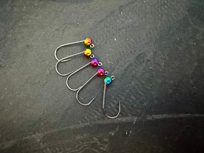 6er-Jig-Haken mit Tungsten - Rainbow