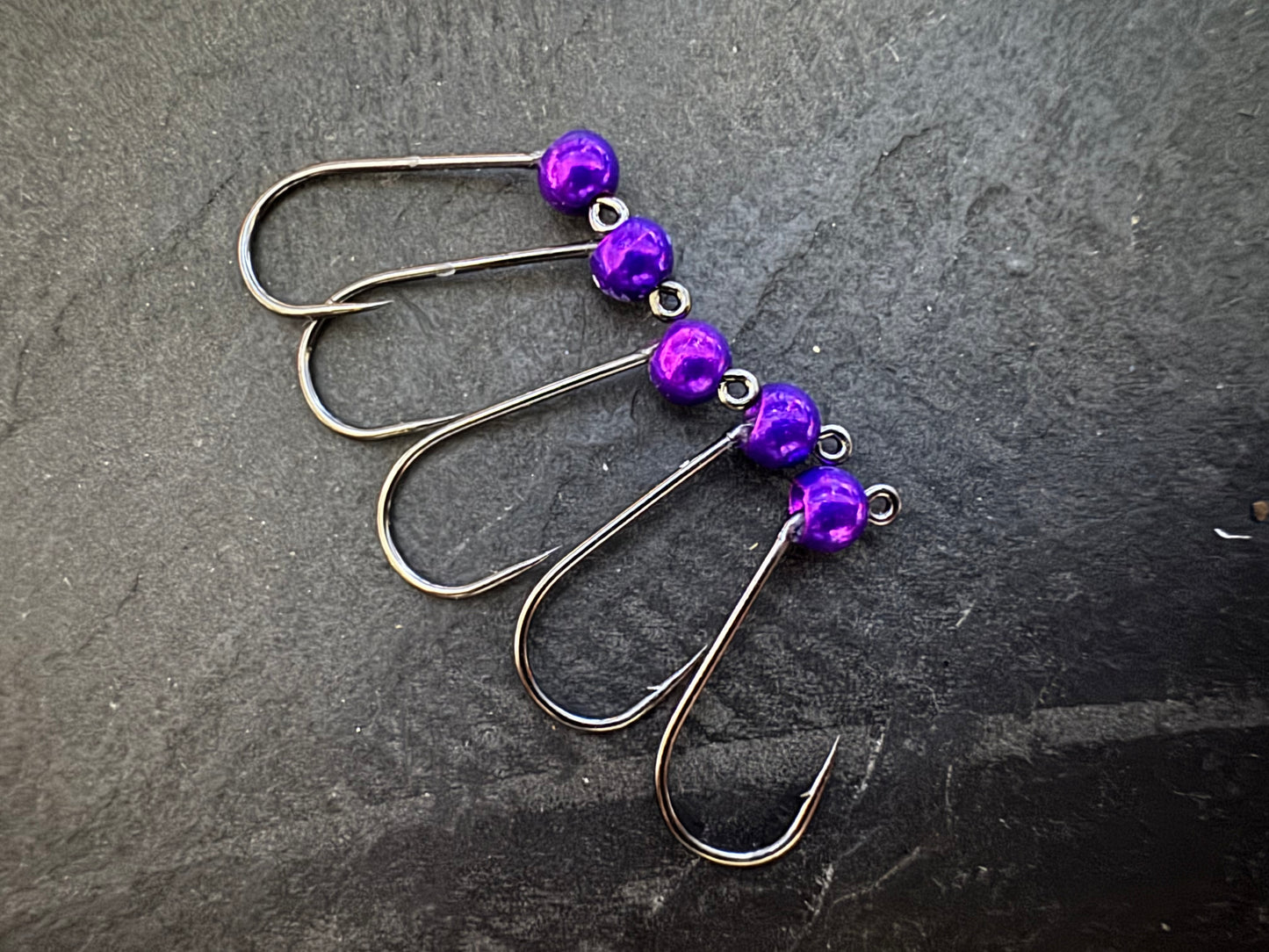 6er-Jig-Haken mit Tungsten - Purple