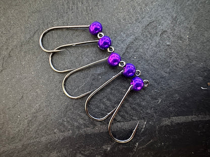 6er-Jig-Haken mit Tungsten - Purple