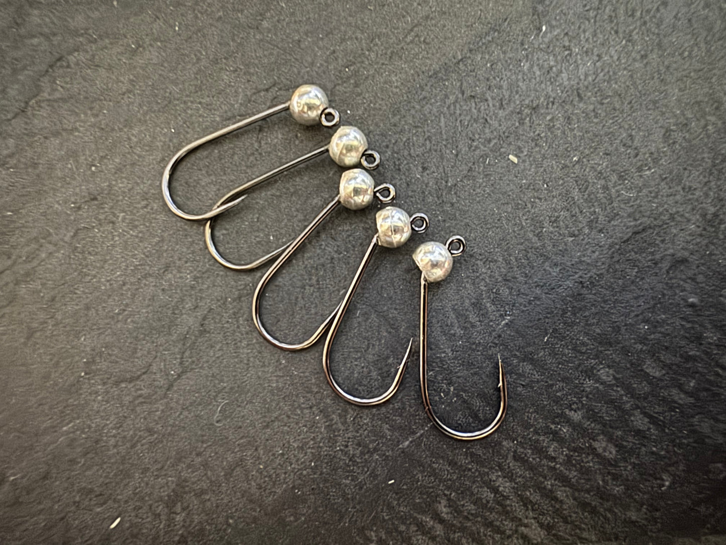6er-Jig-Haken mit Tungsten - Silber