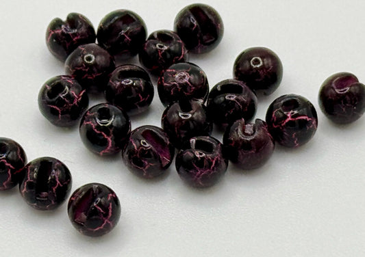 Tungsten Perlen - Crazy Color - Black/Fluo-Red 4,0mm